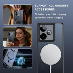 Effcotuo Magnétique Coque pour Realme GT 7/ GT 7T 5G Case avec MagSafe, Anti-Chute Silicone Souple + Acrylique Givré Coque, Etui