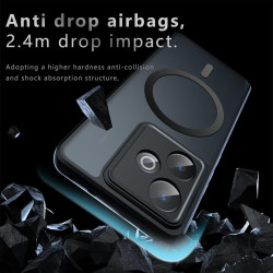 Effcotuo Magnétique Coque pour Realme GT 7/ GT 7T 5G Case avec MagSafe, Anti-Chute Silicone Souple + Acrylique Givré Coque, Etui