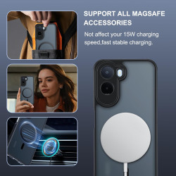 Effcotuo magnétique coque pour xiaomi rougemi a7 pro 4g/poco c81 pro case avec magsafe avec verre trempé protection écran silico