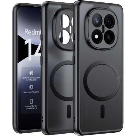Effcotuo magnétique coque pour xiaomi rougemi note 14 pro plus/14 pro+ 5g case avec magsafe, anti-chute silicone souple + acryli