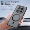 Effcotuo magnétique coque pour xiaomi rougemi note 14 pro 4g case avec magsafe, anti-chute silicone souple + acrylique givré coq