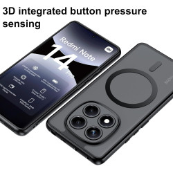 Effcotuo magnétique coque pour xiaomi rougemi note 14 pro 4g case avec magsafe, anti-chute silicone souple + acrylique givré coq