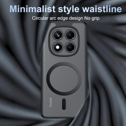 Effcotuo magnétique coque pour xiaomi rougemi note 14 pro 4g case avec magsafe, anti-chute silicone souple + acrylique givré coq