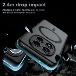 Effcotuo magnétique coque pour xiaomi rougemi note 14 pro 4g case avec magsafe, anti-chute silicone souple + acrylique givré coq