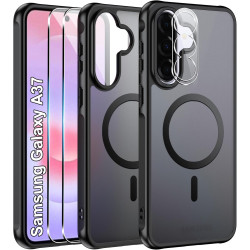 Effcotuo Magnétique Coque pour Samsung Galaxy A37 5G Case avec MagSafe avec Verre Trempé Protection écran Anti-Chute Silicone So