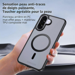 Effcotuo Magnétique Coque pour Samsung Galaxy A37 5G Case avec MagSafe avec Verre Trempé Protection écran Anti-Chute Silicone So