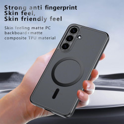 Effcotuo Magnétique Coque pour Samsung Galaxy S25 FE 5G Case avec 2 Verre Trempé Protection écran Deux, Soft Etui Silicone TPU C