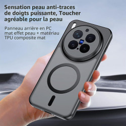 Effcotuo Magnétique Coque pour Vivo X300 Pro Case avec 1 Verre Trempé Protection écran Deux, Soft Etui Silicone TPU Cover Housse