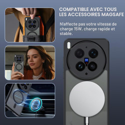 Effcotuo Magnétique Coque pour Vivo X300 Ultra Case avec MagSafe avec Verre Trempé Protection écran Anti-Chute Silicone Souple +