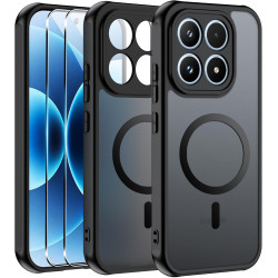 Effcotuo Magnétique Coque pour Xiaomi Mi 17 5G Case avec MagSafe avec Verre Trempé Protection écran Anti-Chute Silicone Souple +