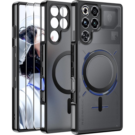 Effcotuo magnétique coque pour zte nubia rougemagic 11 pro/11 pro plus case avec magsafe avec verre trempé protection écran anti
