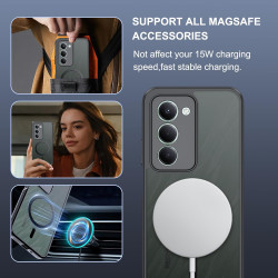 Effcotuo magnétique coque pour rougemi 15 4g/5g (171) case avec magsafe, anti-chute silicone souple + acrylique givré coque, etu