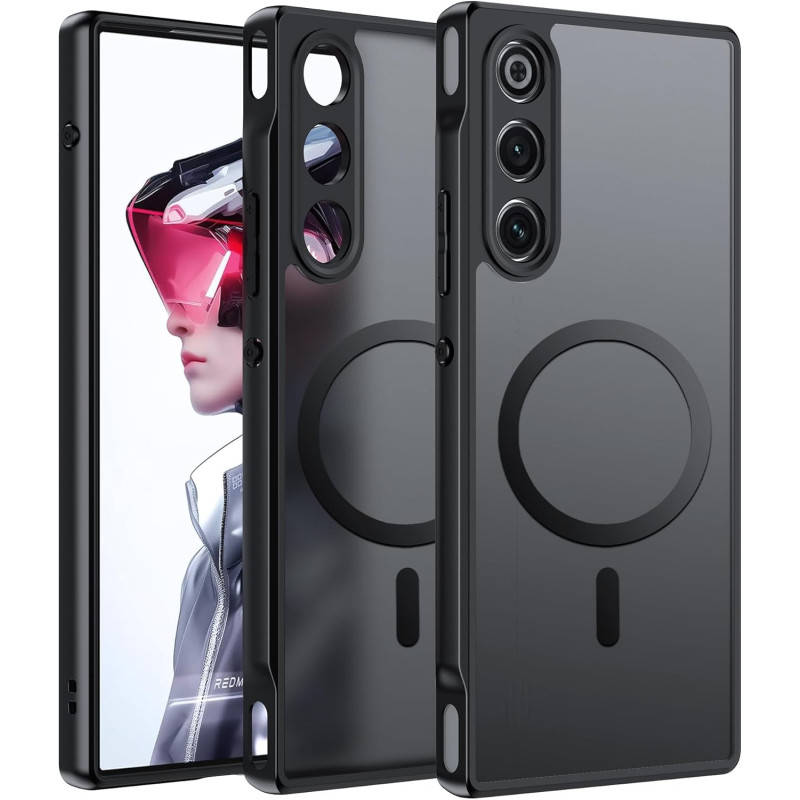 Effcotuo magnétique coque pour zte nubia rougemagic 10 air/rouge magic 10 air case avec magsafe, anti-chute silicone souple + ac