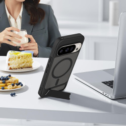 Effcotuo Magnétique Coque pour Google Pixel 10/10 Pro/ 9/9 Pro 5G Case avec MagSafe, Anti-Chute Silicone Souple + Acrylique Givr