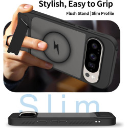 Effcotuo Magnétique Coque pour Google Pixel 10/10 Pro/ 9/9 Pro 5G Case avec MagSafe, Anti-Chute Silicone Souple + Acrylique Givr