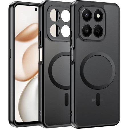 Effcotuo Magnétique Coque pour Honor 400 Smart 5G /4G Case avec MagSafe, Anti-Chute Silicone Souple + Acrylique Givré Coque, Etu