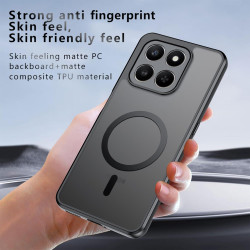Effcotuo Magnétique Coque pour Honor 400 Smart 5G /4G Case avec MagSafe, Anti-Chute Silicone Souple + Acrylique Givré Coque, Etu