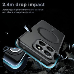 Effcotuo Magnétique Coque pour Honor 400 Smart 5G /4G Case avec MagSafe, Anti-Chute Silicone Souple + Acrylique Givré Coque, Etu