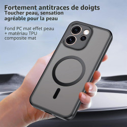 Effcotuo Magnétique Coque pour Oppo Reno 15 Pro 5G Case avec MagSafe avec Verre Trempé Protection écran Anti-Chute Silicone Soup