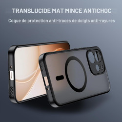 Effcotuo Magnétique Coque pour Oppo Reno 15 Pro 5G Case avec MagSafe avec Verre Trempé Protection écran Anti-Chute Silicone Soup