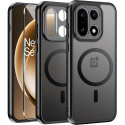 Effcotuo Magnétique Coque pour OnePlus 15 5G Case avec MagSafe avec Verre Trempé Protection écran Anti-Chute Silicone Souple + P