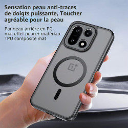 Effcotuo Magnétique Coque pour OnePlus 15 5G Case avec MagSafe avec Verre Trempé Protection écran Anti-Chute Silicone Souple + P