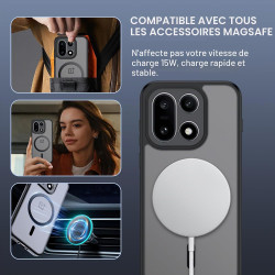 Effcotuo Magnétique Coque pour OnePlus 15 5G Case avec MagSafe avec Verre Trempé Protection écran Anti-Chute Silicone Souple + P