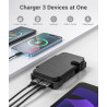 Chargeur Solaire 26800 mAh avec 4 Panneaux Solaires, Batterie Externe Solaire étanche avec Charge Rapide USB-C 18W pour Téléphon