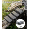 Chargeur Solaire 26800 mAh avec 4 Panneaux Solaires, Batterie Externe Solaire étanche avec Charge Rapide USB-C 18W pour Téléphon