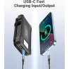 Chargeur Solaire 26800 mAh avec 4 Panneaux Solaires, Batterie Externe Solaire étanche avec Charge Rapide USB-C 18W pour Téléphon