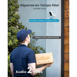 ieGeek 2K Caméra Surveillance WiFi Exterieure sans Fil ZS-GX3S 2pcs | Vision Nocturne Couleur, AI & PIR Détection Mouvement, Ext