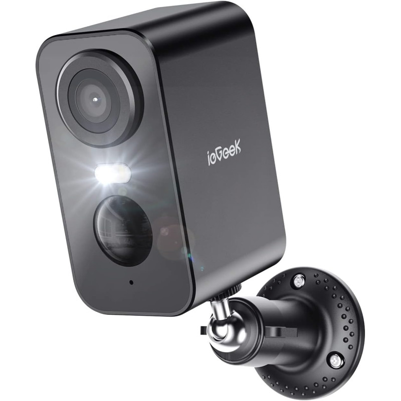 ieGeek 2K Caméra Surveillance WiFi Exterieure sans Fil Batterie, Vision Nocturne Couleur, AI & PIR Détection Mouvement, Extérieu