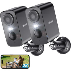 ieGeek 2K Caméra Surveillance WiFi Exterieure sans Fil, Vision Nocturne Couleur, AI & PIR Détection Mouvement, Extérieure/Intéri