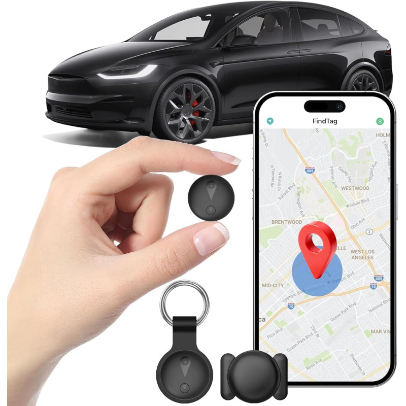 Traceur GPS Voiture, Tracker GPS Voiture Magnétique, Traceur Enfant Caché, Traceur sans Abonnement, APP DeoneTag, Compatible ave