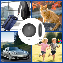 Traceur GPS Voiture, Tracker GPS Voiture Magnétique, Traceur Enfant Caché, Traceur sans Abonnement, APP DeoneTag, Compatible ave