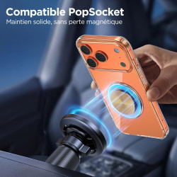 Miracase Support Telephone Voiture pour Magsafe Double Crochet Métallique | Aimant Puissant, Rotation 360°, Utilisation à une Ma