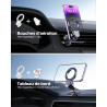 Miracase [2 en 1 Support Telephone Voiture pour Magsafe 2026 Super Magnétique 360°Rotation Aimant Telephone Voiture pour iPhone 