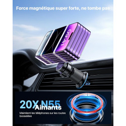 Miracase [2 en 1 Support Telephone Voiture pour Magsafe 2026 Super Magnétique 360°Rotation Aimant Telephone Voiture pour iPhone 