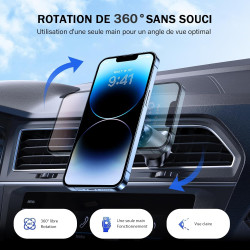 Miracase Support Téléphone Voiture Magnetique, 2025 Amélioré[Aimants Ultra Puissante] Porte Téléphone Voiture Aimanté Compatible