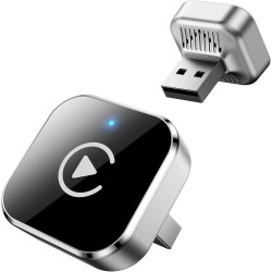 CarPlay sans Fil Adapter, Android Auto sans Fil, Mini Dongle 2-en-1 USB/USB-C Plug & Play, Convertisseur Câblé vers sans Fil, Co