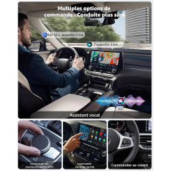 CarPlay sans Fil Adapter, Android Auto sans Fil, Mini Dongle 2-en-1 USB/USB-C Plug & Play, Convertisseur Câblé vers sans Fil, Co