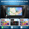 Autoradio 2 din bleutooth avec carplay & android auto sans fil, double din 7 pouces hd écran tactile, fm radio, miroir link, cam