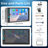 Autoradio 2 din bleutooth avec carplay & android auto sans fil, double din 7 pouces hd écran tactile, fm radio, miroir link, cam
