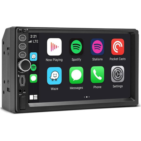 Autoradio 2 din, carplay voiture & android auto, poste radio bleutooth appels main libre, 6.98 pouces hd écran tactile, navigati