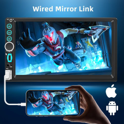 Autoradio 2 din, carplay voiture & android auto, poste radio bleutooth appels main libre, 6.98 pouces hd écran tactile, navigati