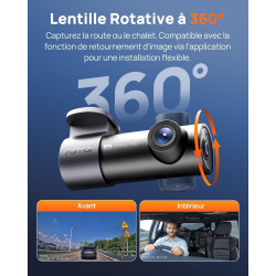 70mai Dashcam Voiture M310 Plus 4K, 2160P Caméra Vision Nocturne, Surveillance du Parking, Commande Vocale, Grand Angle, Enregis