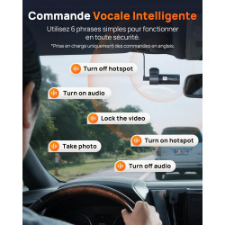 70mai Dashcam Voiture M310 Plus 4K, 2160P Caméra Vision Nocturne, Surveillance du Parking, Commande Vocale, Grand Angle, Enregis