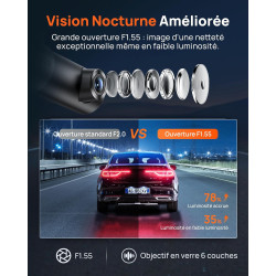 70mai Dash Cam Voiture M310 Plus 3K, 1620P Caméra Embarquée Voiture avec WDR,Vision Nocturne, Enregistrement en Boucle, Mode Sta