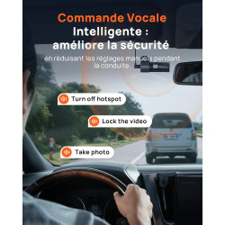 70mai Dash Cam Voiture M310 Plus 3K, 1620P Caméra Embarquée Voiture avec WDR,Vision Nocturne, Enregistrement en Boucle, Mode Sta
