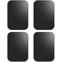 Générique Lot de 4 Plaques Métalliques Autocollantes pour Support Téléphone Voiture Magnétique, Ultra Fines 0,3 mm, Compatibles 
